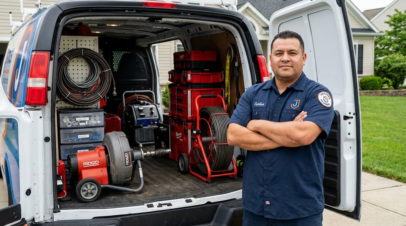 Professional drain cleaning equipment and Johns Plumbing LLC plumber in Headland