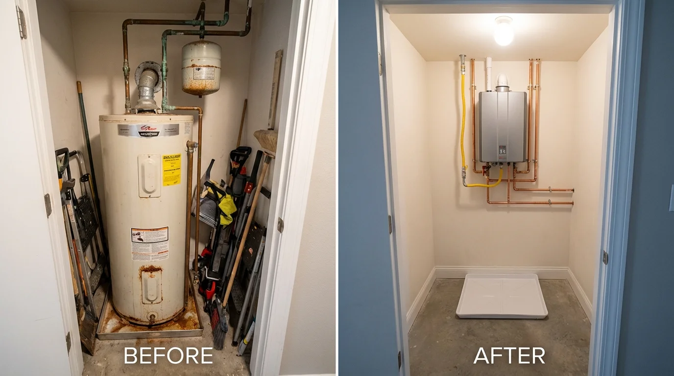 Tank water heater versus wall-mounted tankless unit comparison for Headland, AL homeowners